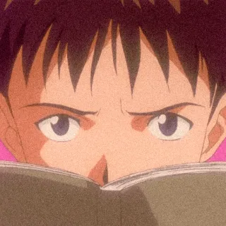 👀 Shinji Ikari Neon Genesis Evangelion anime, manga, Shinji Ikari, Evangelion, reading telegram sticker