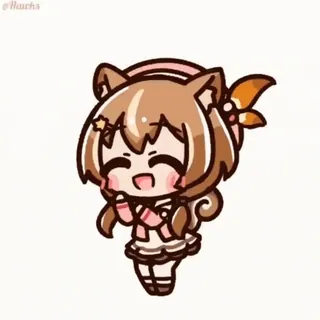 💃 animé, mignon, kawaii, chibi, dessin animé, fille chat whatsapp sticker