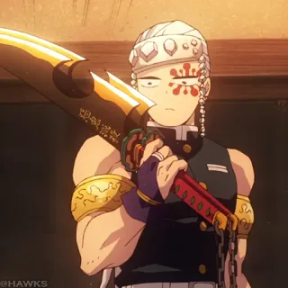 💎 Tengen Uzui Demon Slayer Anime, Miecze, Broń, Wojownik, Manga telegram sticker