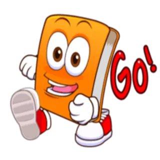 🚶‍♂ GO! книга, бег, мультфильм, вперед, мотивация whatsapp sticker