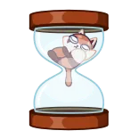 ⏳ hourglass, cat, sleeping, timer, sand, hourglass cat, time, lazy telegram sticker