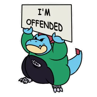 😠 I'M OFFENDED beleidigt, dinosaurier, protest, cartoon telegram sticker