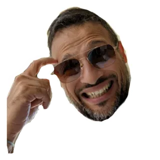 😅 hombre, cara, retrato, gafas de sol, pensando, expresión, primer plano telegram sticker