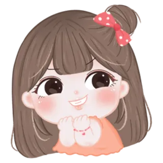 🎀 cute, girl, cartoon, character, adorable, illustration telegram sticker