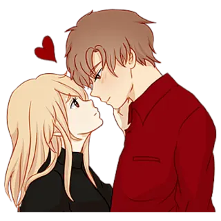😍 amore, coppia, romantico, cartoni animati, affetto telegram sticker
