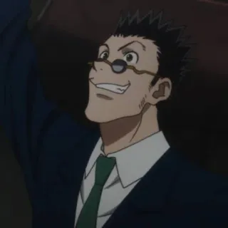 🇯🇵 Leorio Hunter x Hunter anime, character, man, glasses, suit, leorio, hunter x hunter telegram sticker