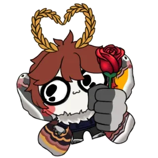 🌹 ผีเสื้อกลางคืน, ดอกไม้, หัวใจ, น่ารัก, สติกเกอร์, การ์ตูน telegram sticker