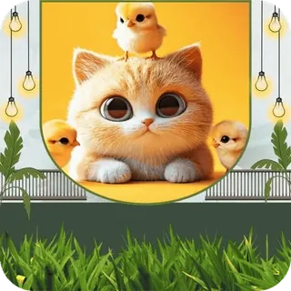 ☀️ cat, kitten, chick, cute, animals, pet, cartoon telegram sticker
