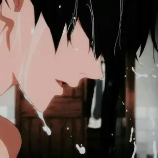 🥀 anime, pleurer, triste, émotionnel, mouillé, garçon telegram sticker