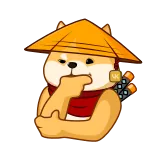 🤔 Hund, Ninja, Samurai, Shiba Inu, Cartoon telegram sticker