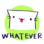 😕 WHATEVER gato, tanto faz, meme, desenho, fofo, engraçado telegram sticker
