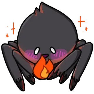 🔥 spin, vuur, schattig, monster, cartoon, vlammen telegram sticker