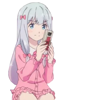 👩 Sagiri Izumi Eromanga Sensei 动漫, 女孩, 和泉纱雾, 埃罗芒阿老师, 角色, 可爱, 漫画 telegram sticker