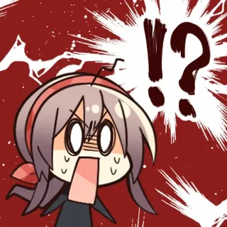 ⚪️ !?
 อนิเมะ, สีหน้า, ตกใจ, อุทาน, คำถาม, มังงะ telegram sticker