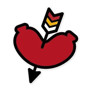 💘 sausage, arrow, heart, food, meat, weapon, cartoon telegram sticker