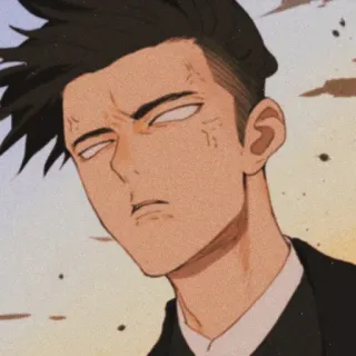 😳 Anime, Manga, Wütend, Ernst, Mann, Charakter telegram sticker