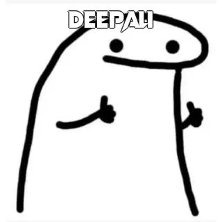 🤔 DEEPALI streepmannetje, duim omhoog, meme, cartoon telegram sticker