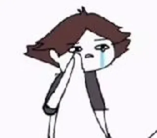 😢 chorando, triste, desenho animado, personagem, emocional, angustiado, esboço telegram sticker