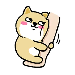 😚 狗, 柴犬, 卡通, 可爱, 拥抱 whatsapp sticker