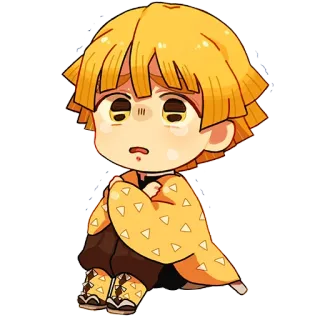 🥺 Zenitsu Agatsuma Demon Slayer Anime, Manga, Thanh Gươm Diệt Quỷ, Zenitsu Agatsuma, Chibi, Sticker nhân vật telegram sticker