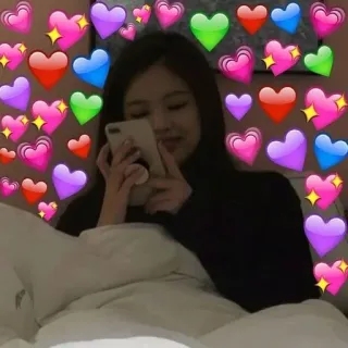 ❤️ hearts, love, cute, person, woman, bedroom telegram sticker