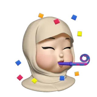 💿 emoji, święto, impreza, hidżab, kreskówka, kobieta telegram sticker