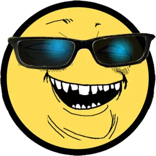 😎 Emoji, Cool, Smiley, Lunettes de soleil, Visage jaune telegram sticker