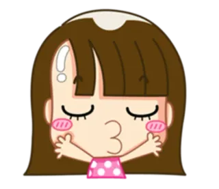 😙 cartoon, cute, kiss, girl, love whatsapp sticker