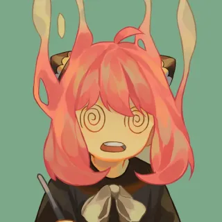 😵‍💫 Anya Forger Spy x Family Anime, Mädchen, hypnotisiert, Cartoon, süß telegram sticker