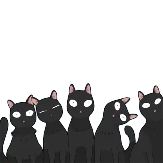 😦 gato, gato preto, fofo, animal, desenho animado, adesivo whatsapp sticker