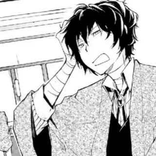 📄 Osamu Dazai Bungou Stray Dogs Anime, Manga, Osamu Dazai, Bungou Stray Dogs, Postać telegram sticker