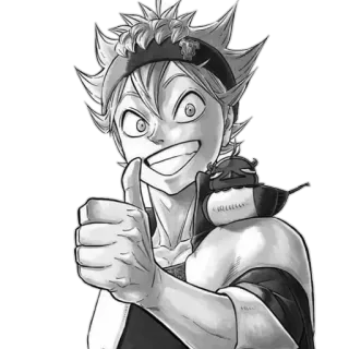 👍 Asta Black Clover Anime, Mangá, Personagem, Fantasia, Magia whatsapp sticker