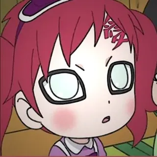 💋 Gaara Naruto アニメ, ちび, 砂, 額, 可愛い telegram sticker