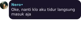 💜 Oke, nanti klo aku tidur langsung masuk aja telegram sticker