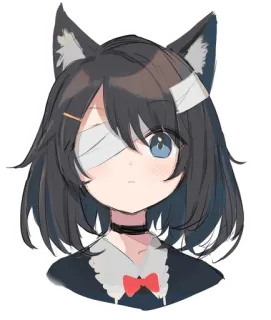 Catear Eyepatch Girl telegram stickers