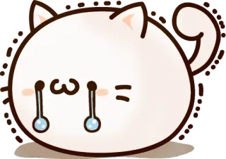 😭 kucing, imut, kawaii, menangis, air mata, emotikon, binatang telegram sticker