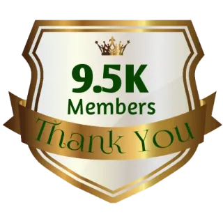 ⚜ 9.5K Members Thank You membros, obrigado, comunidade, celebração, marco telegram sticker