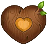 ❤️ corazón, madera, naturaleza, amor, corazón de madera, tallado whatsapp sticker