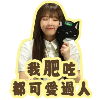 😍 我肥咗 都可愛過人 asiatisch, niedlich, Mädchen, Gesichtsausdruck, Katze, Illustration, Sticker whatsapp sticker
