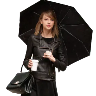 ☔️ Taylor Swift Taylor Swift, chanteuse, parapluie, café, célébrité, femme telegram sticker