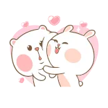 🥰 dễ thương, động vật, gấu, thỏ, tình yêu, trái tim, tình cảm, biểu tượng cảm xúc whatsapp sticker
