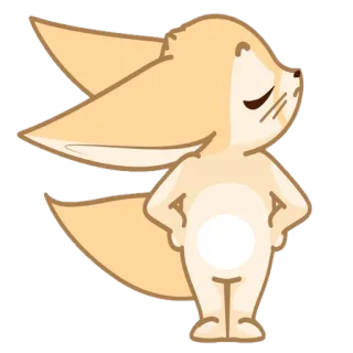 🦊 feneco, animal, fofo, desenho animado, raposa do deserto, adesivo telegram sticker