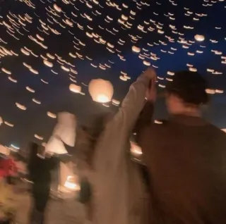🌟 lanterns, night, sky, celebration, festival telegram sticker
