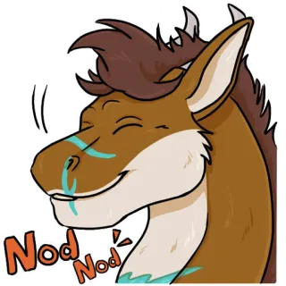 👍 Nod Nod furry, mengangguk, hewan, kartun telegram sticker