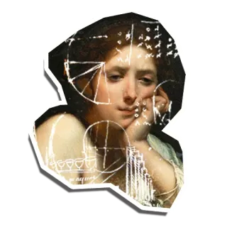 🤔 искусство, женщина, рисунок, этюд, портрет telegram sticker