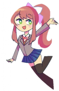 💚 Monika Doki Doki Literature Club! anime, game, cute, cartoon, Doki Doki Literature Club telegram sticker
