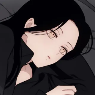 🪔 Anime, Mädchen, schwarzes Haar, Porträt, Frau, Charakter telegram sticker