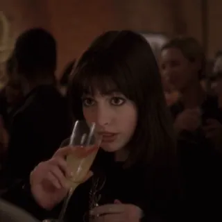 🧃 Andy Sachs The Devil Wears Prada fashion, anne hathaway, movie, film, champagne telegram sticker