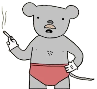 😏 쥐, 만화, 담배, 의인화, 캐릭터, 동물, 일러스트 telegram sticker