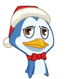😵 penguin, natal, liburan, musim dingin, kartun, imut, topi santa whatsapp sticker